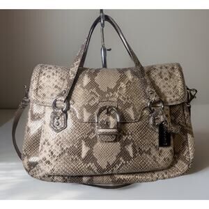 NWT VERYRare Coach Legacy Exotic Leather Large Eva Flap Satchel F27501